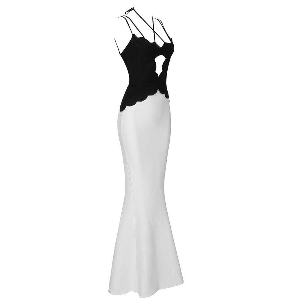 Newest Halter Corset Top and Fishtail Dress Set Long Gown Women Formal Party Evening Dinner Dress