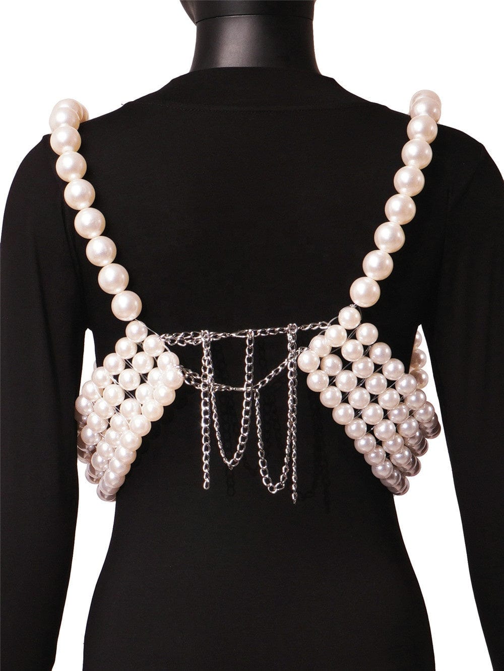 Newest luxury unique night club party sexy ladies bralette crop top fashion street sleeveless v neck pearl top women
