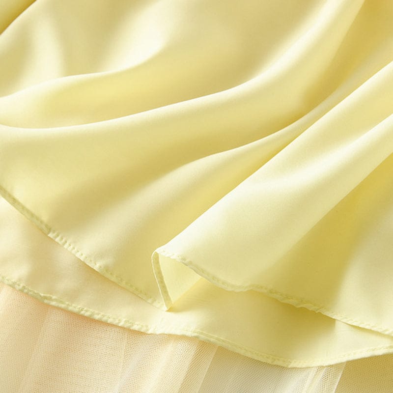 Newest Stylish Luxury Fairy Tulle Skirts for Women Pure Color Elegant Casual Kawaii High Waist Pleated Midi Skirt 10 Colors Jupe