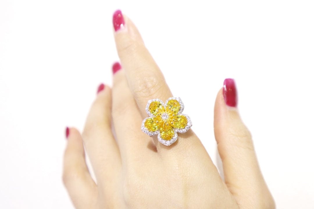 Niche Brand Yellow Diamond Sets 925 Sterling Silver Wedding Trendy Cubic Zirconia Jewelry Sets For Women