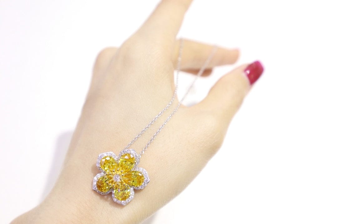 Niche Brand Yellow Diamond Sets 925 Sterling Silver Wedding Trendy Cubic Zirconia Jewelry Sets For Women