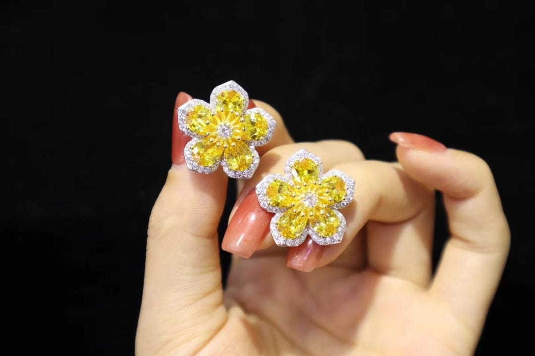Niche Brand Yellow Diamond Sets 925 Sterling Silver Wedding Trendy Cubic Zirconia Jewelry Sets For Women
