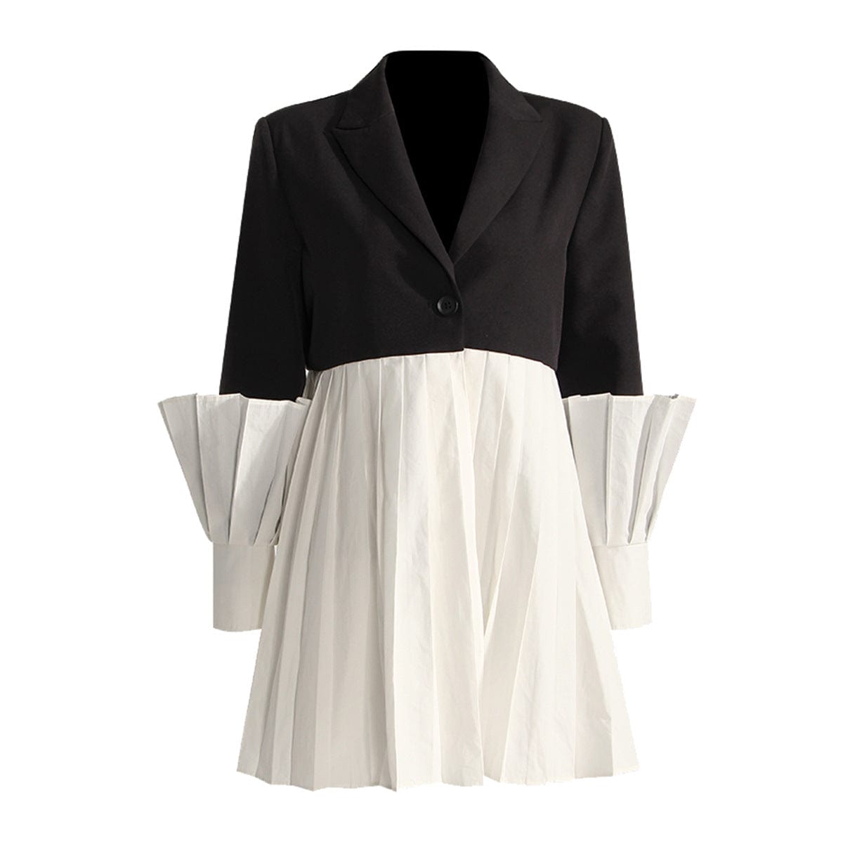 Niche Design Loose Women's Clothing Thin Lantern Sleeve Pleated Dress 2023  Fashion Trend Contrast Shirt Dress Women's Dresses