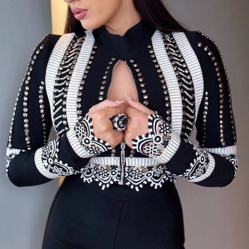 Night Club Beaded Bandage Jumpsuit Lace Dress Wholesale Popular Sexy Casual Dresses Sheath Mini Autumn Adults Bow Dry Clean