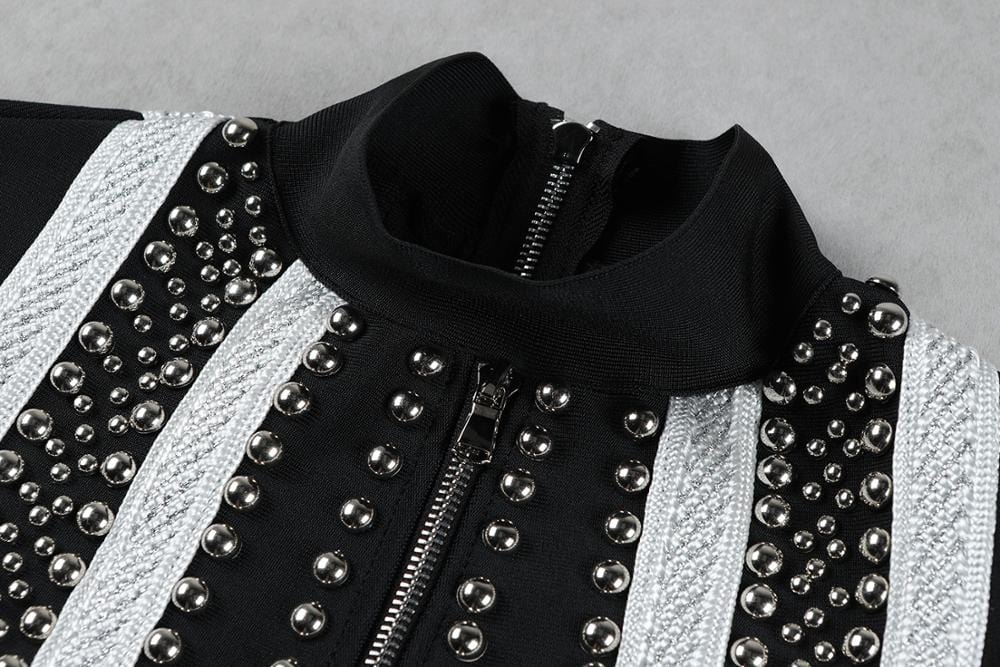 Night Club Beaded Bandage Jumpsuit Lace Dress Wholesale Popular Sexy Casual Dresses Sheath Mini Autumn Adults Bow Dry Clean