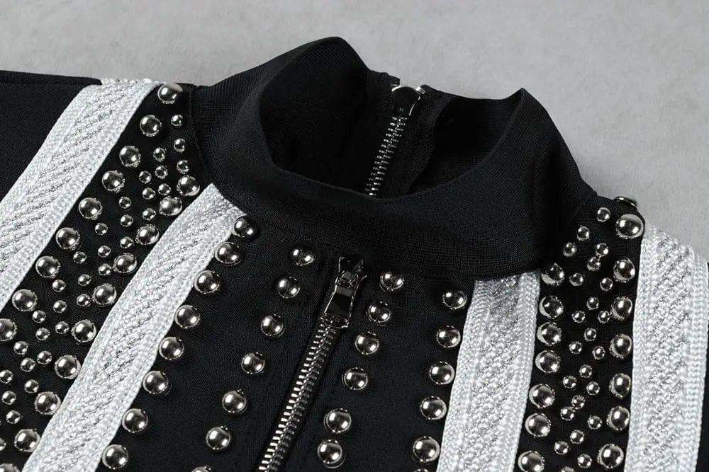 Night Club Beaded Bandage Jumpsuit Lace Dress Wholesale Popular Sexy Casual Dresses Sheath Mini Autumn Adults Bow Dry Clean