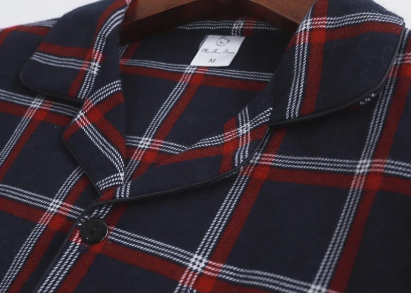 Nightgowns for Men Soft Bamboo Pajamas Plaid Design Multi Colors Warm Cotton Flannel Long Sleeve Winter Homewear Sleepwear Sets