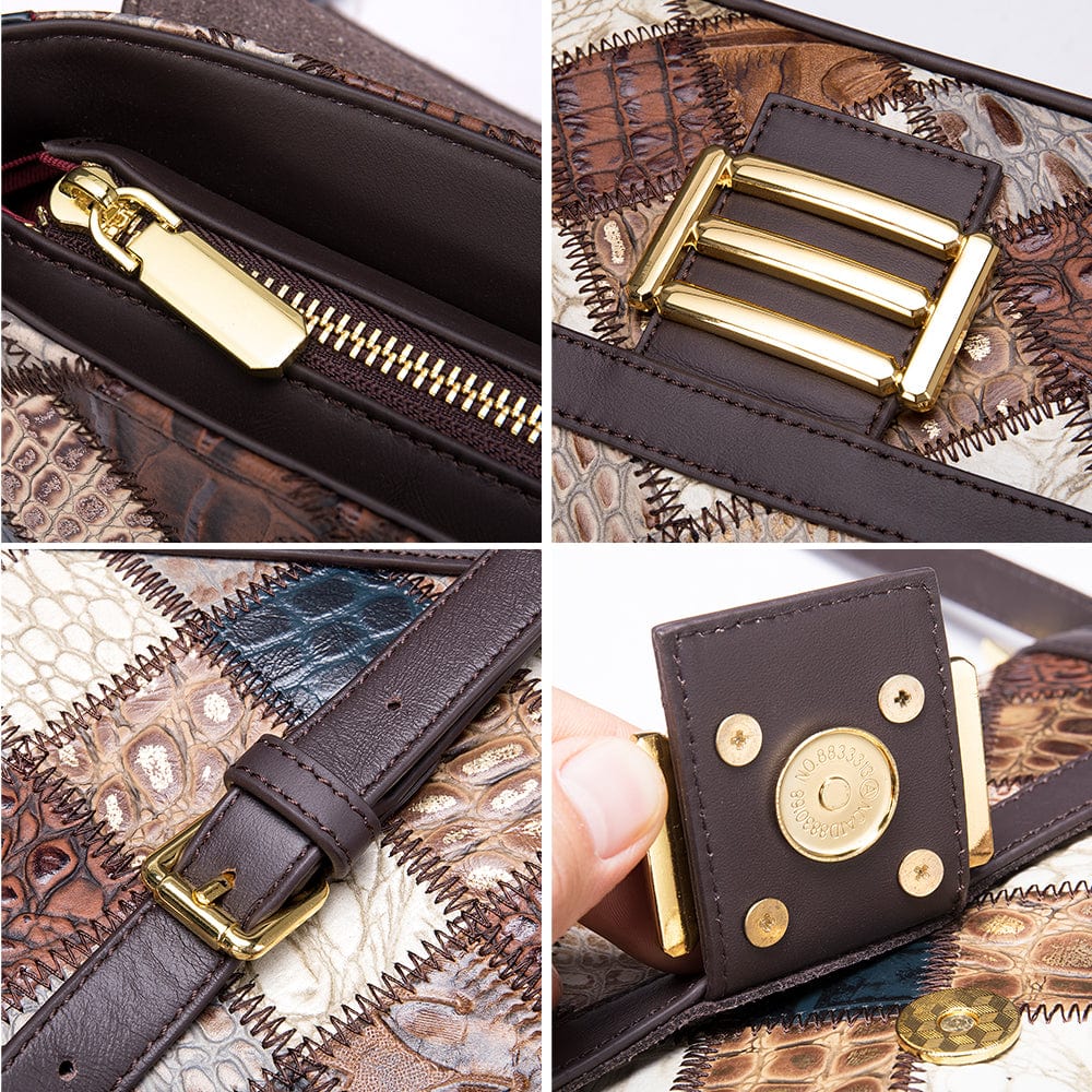 NIUCUNZH 6006 Vintage Satchel Handbags for Women Genuine Leather Crossbody Messenger Shoulder Bags for Women Saddle Bag Purse