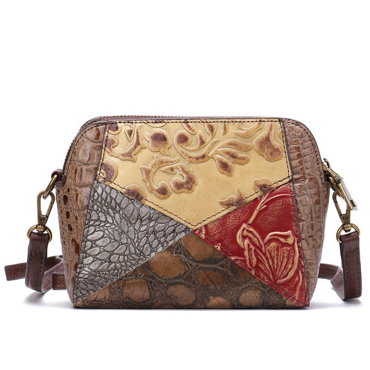 NIUCUNZH New 7666 Vintage Luxury mini Women's Multicolor Crossbody Shoulder Bag ladies Genuine Leather Patchwork Colorful Bags