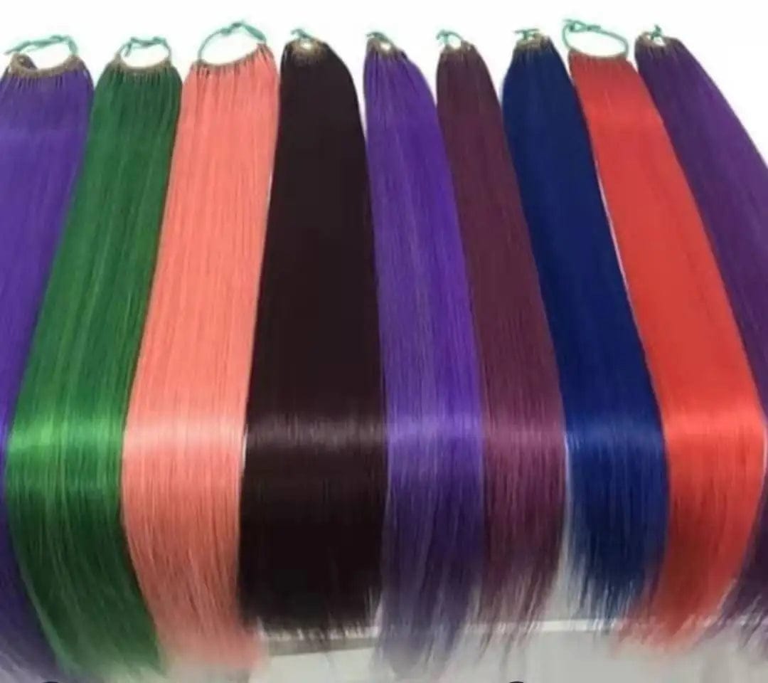 No Glue No Harm On The Original Hair dark blue colour One Cotton Thread Two I-Tip Korea Twins Hair Extensions