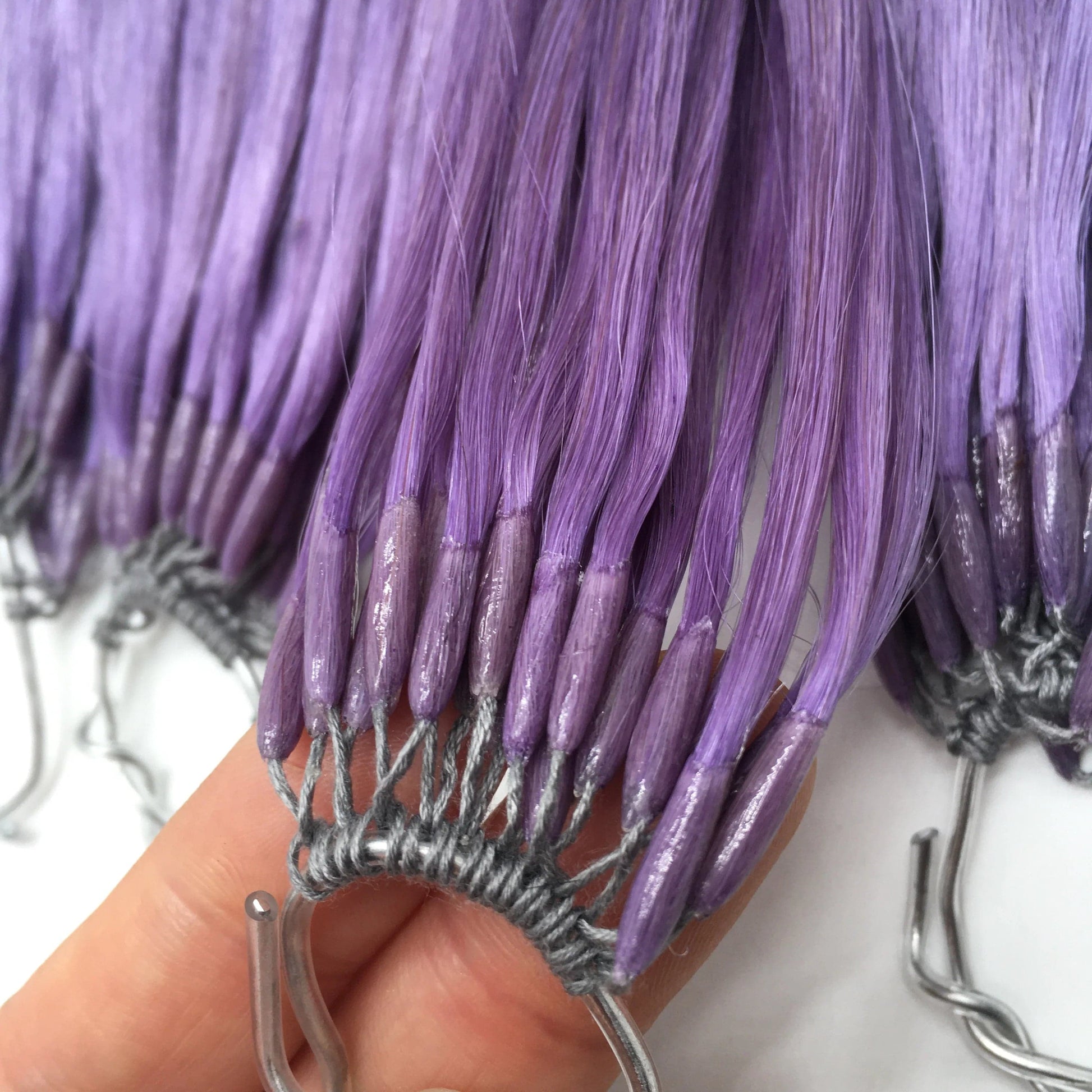 No Glue No Harm On The Original Hair dark blue colour One Cotton Thread Two I-Tip Korea Twins Hair Extensions