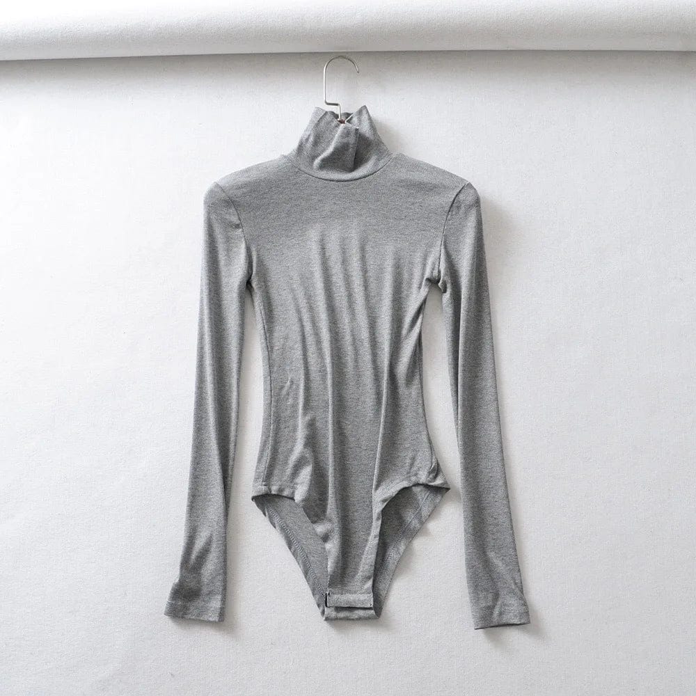 no moq ribbed cotton bodysuits for women plunge bodysuit tops long sleeve turtleneck corset bodysuit custom logo