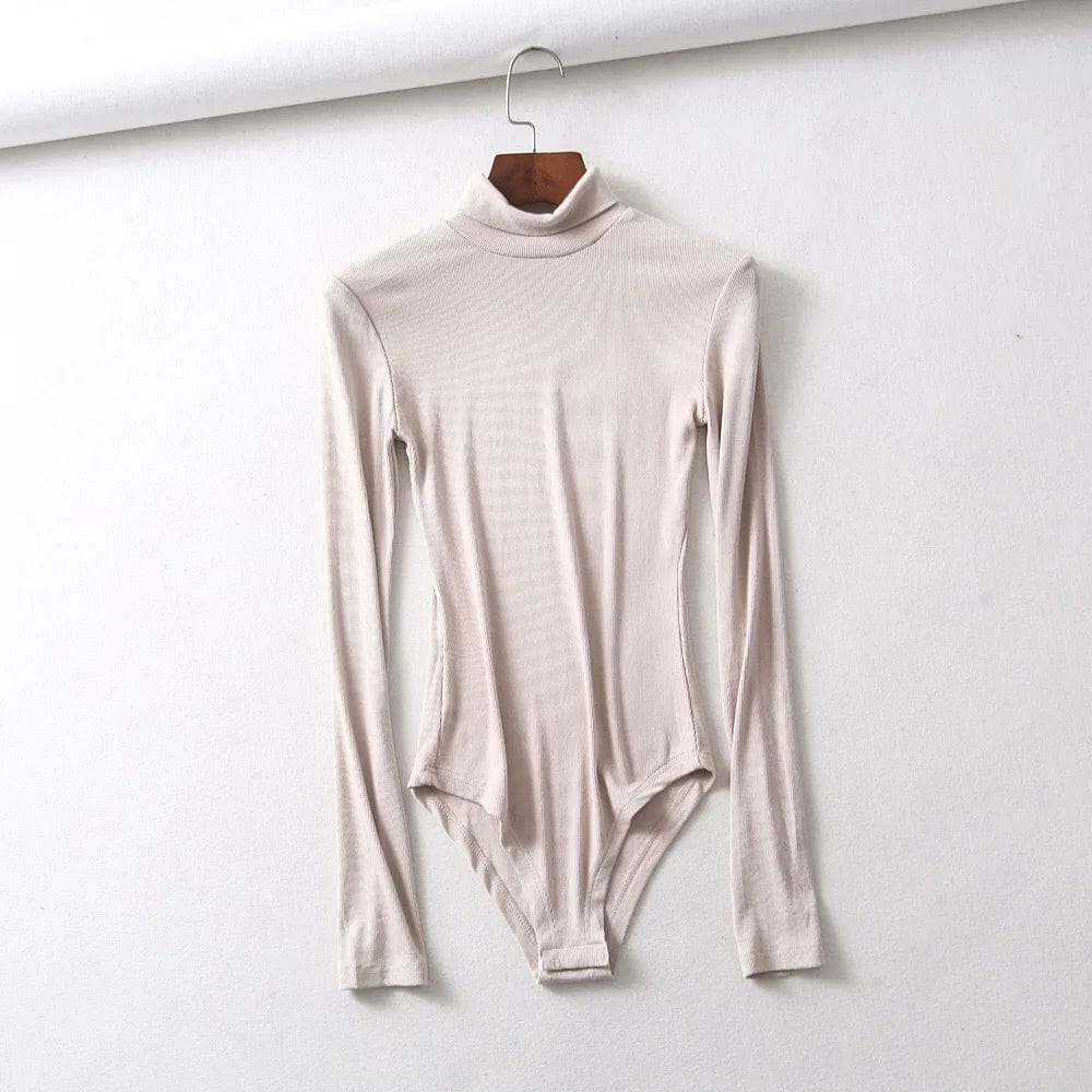 no moq ribbed cotton bodysuits for women plunge bodysuit tops long sleeve turtleneck corset bodysuit custom logo