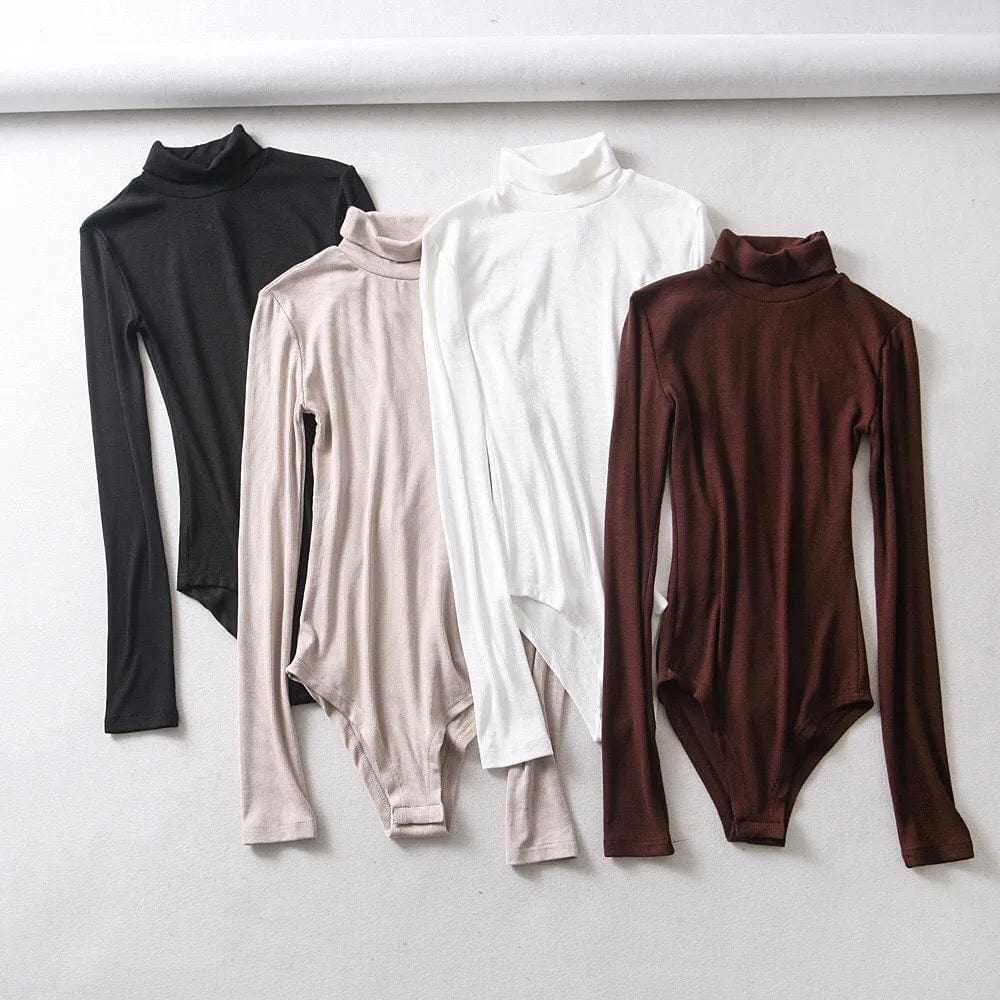 no moq ribbed cotton bodysuits for women plunge bodysuit tops long sleeve turtleneck corset bodysuit custom logo