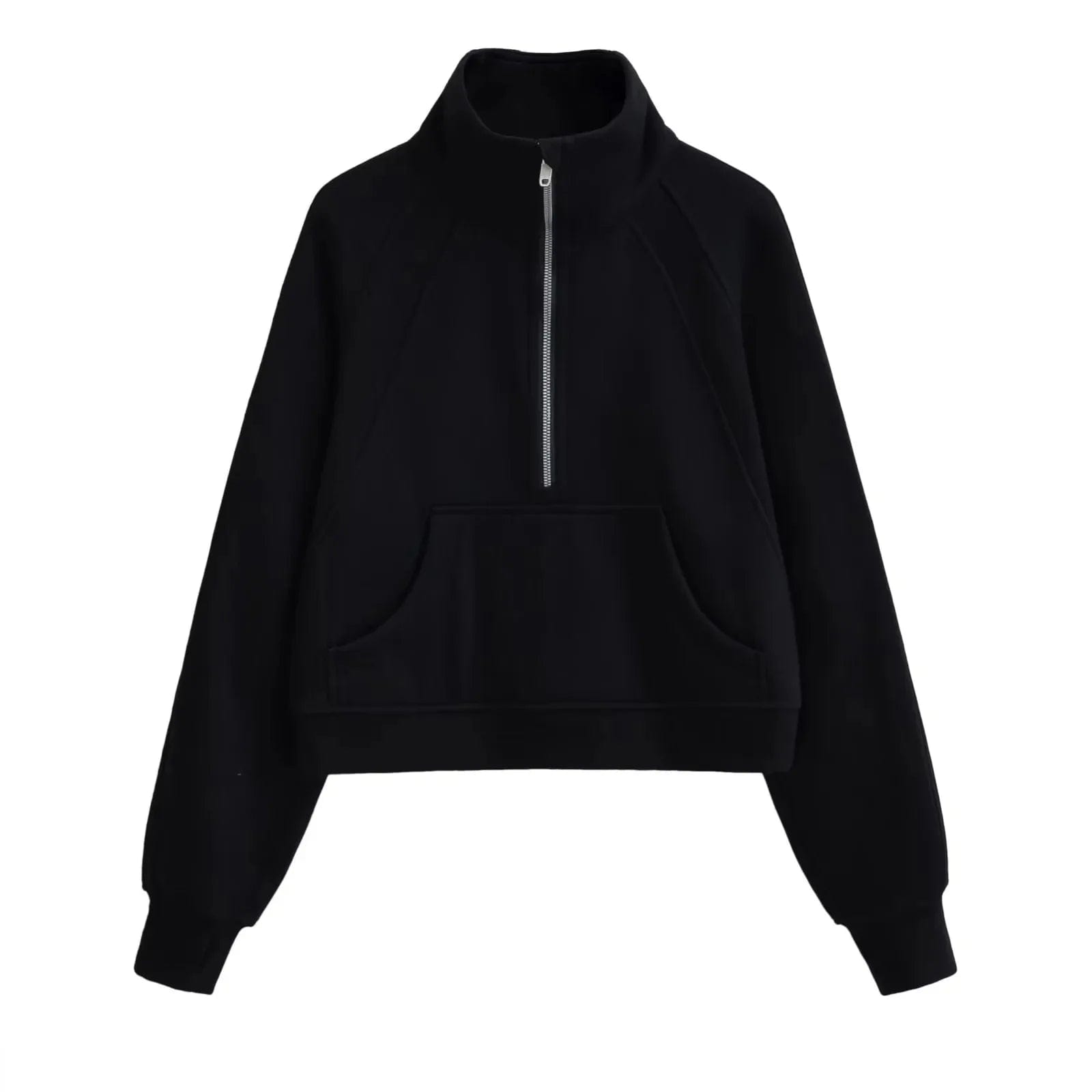 None / M / Black Luluxixiyaya Women's Classic Casual 1/2 Zip Sweatshirt Neck Side Zip Pockets  Cotton Fleece Pullover Hoodie women