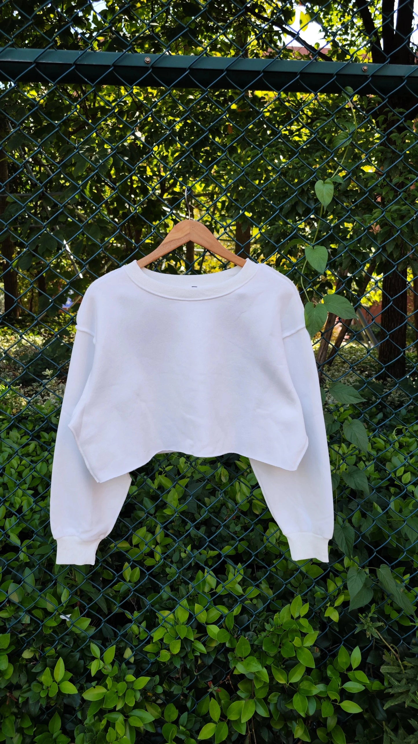 None / S / White High quality 330gsm 100% cotton fleece inside cropped hoodies women crop top sweatshirt
