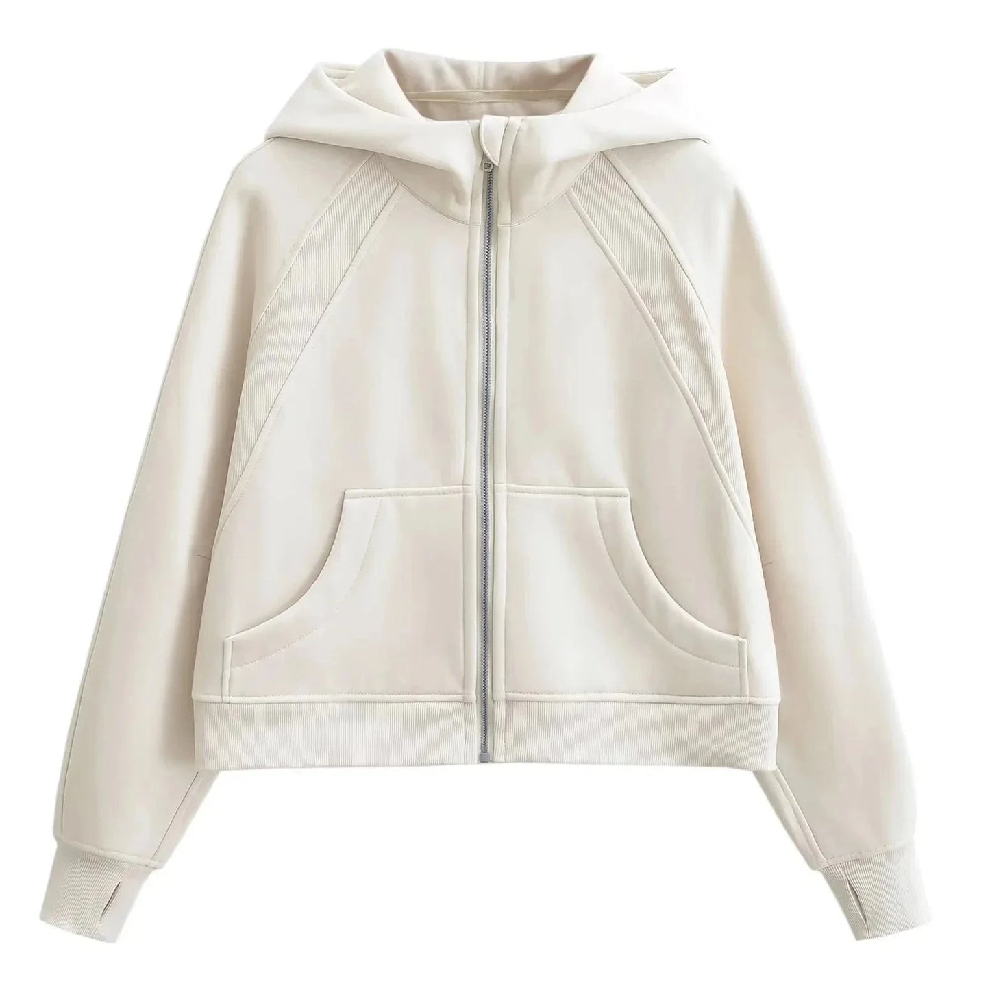 None / S / White High Quality Women Blank Full Zip Up hoodies Gym winter coat Soft Fleece Lounge Cropped Zip Hoodie