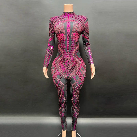 NOVANCE 2023 new product rose red sequins shiny party outfits for women sexy club wear for women for party stage performance