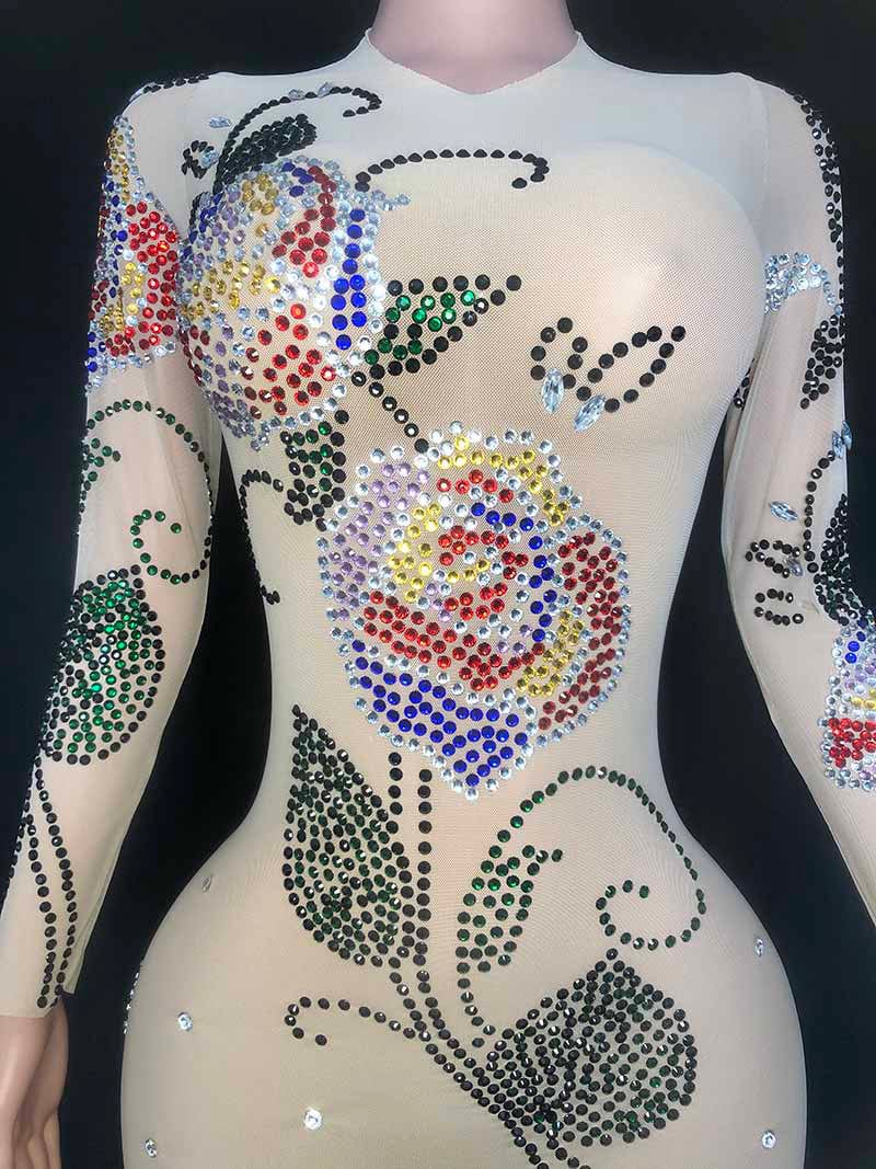 NOVANCE 2023 sexy dresses unique colorful diamonds rose evening gown dress elegant robes de cocktail for dinner party