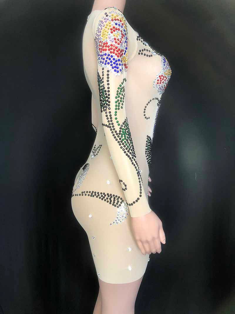 NOVANCE 2023 sexy dresses unique colorful diamonds rose evening gown dress elegant robes de cocktail for dinner party