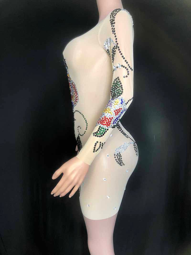 NOVANCE 2023 sexy dresses unique colorful diamonds rose evening gown dress elegant robes de cocktail for dinner party