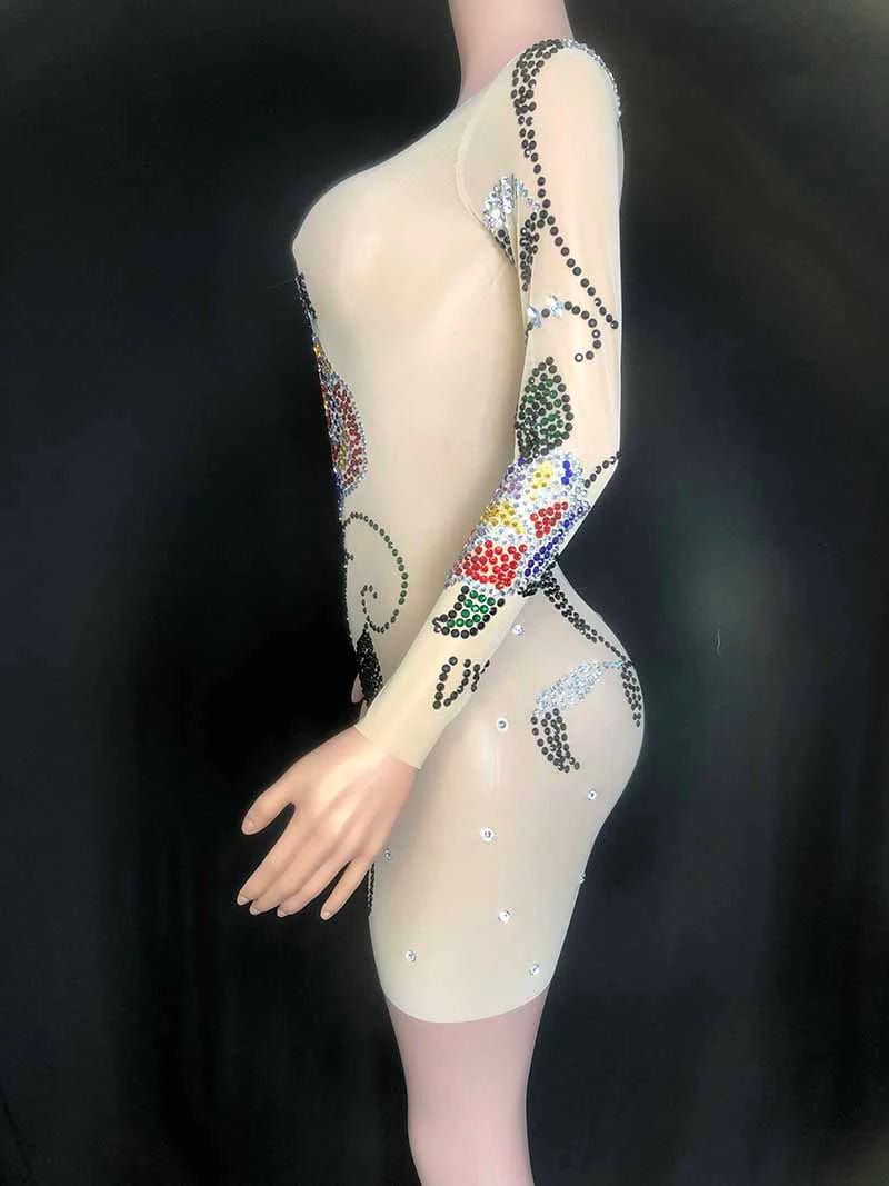 NOVANCE 2023 sexy dresses unique colorful diamonds rose evening gown dress elegant robes de cocktail for dinner party