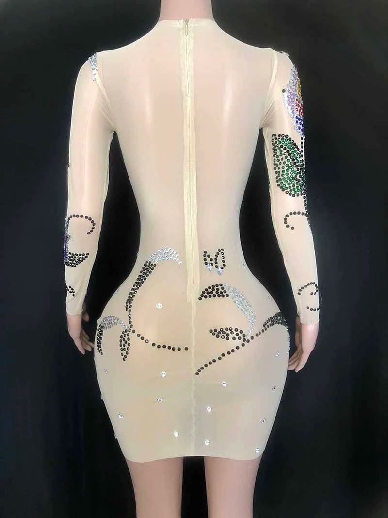 NOVANCE 2023 sexy dresses unique colorful diamonds rose evening gown dress elegant robes de cocktail for dinner party