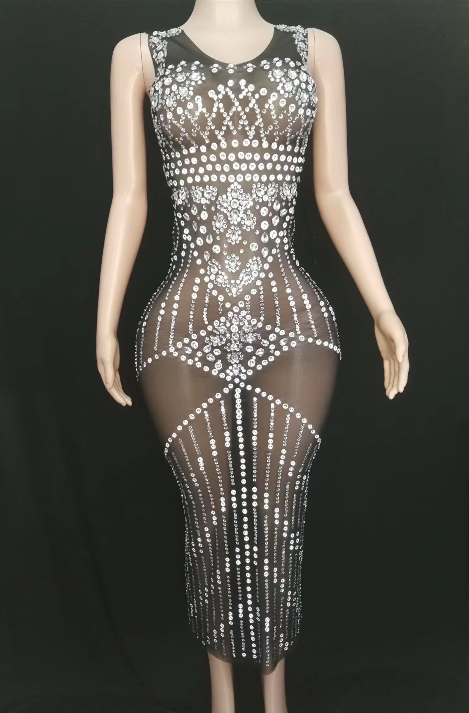 NOVANCE dresses 2023 long sexy black sheer shiny diamonds party gowns maxi elegant dresses women evening party red carpet