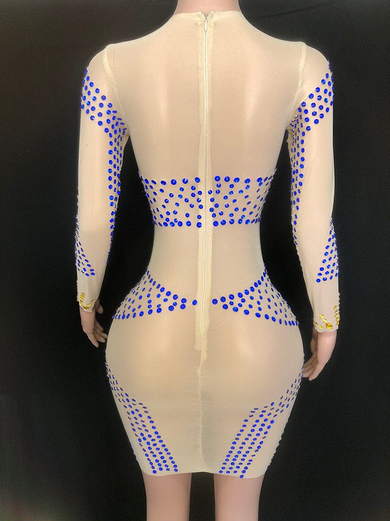 NOVANCE evening dress 2023 turkey bling bling stones blue gold dress women party evening gown dress elegant for club bar