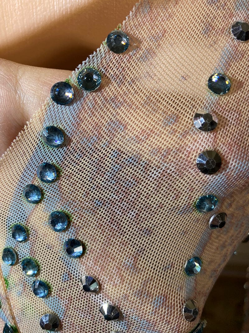 NOVANCE gorgeous pearls evening dress 2023 sparking elegant feather light blue long dress with rhinestones wedding dresses