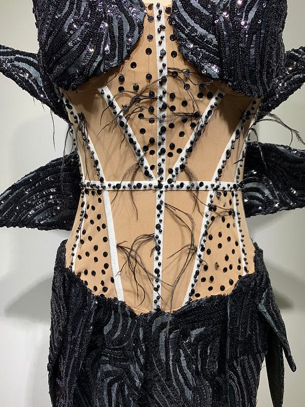 NOVANCE ladies wear latest fashion sparkling diamonds black tube top sexy dress party with bling sequins for birthday party