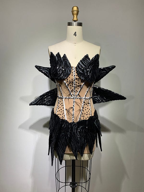 NOVANCE ladies wear latest fashion sparkling diamonds black tube top sexy dress party with bling sequins for birthday party