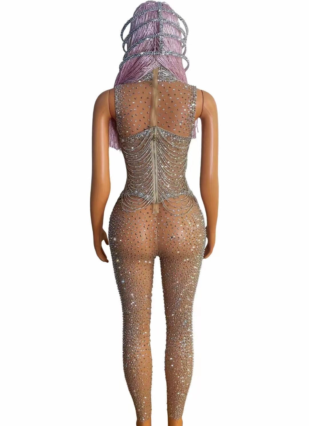 NOVANCE new product ideas 2023 sleeveless sexy see through shiny tassels rompers jumpsuit women for nightclub bar party