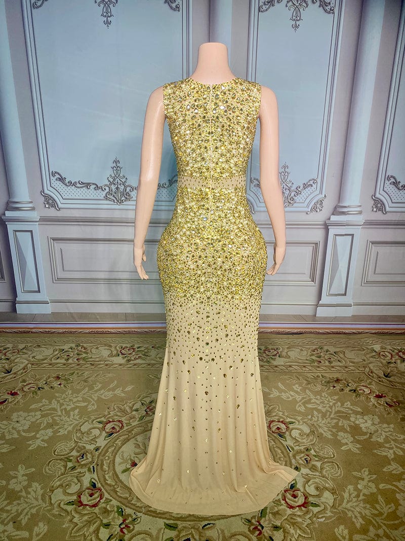 NOVANCE new product luxury sexy see through shiny golden diamonds ball gowns for women evening dresses elegant dinner dresses