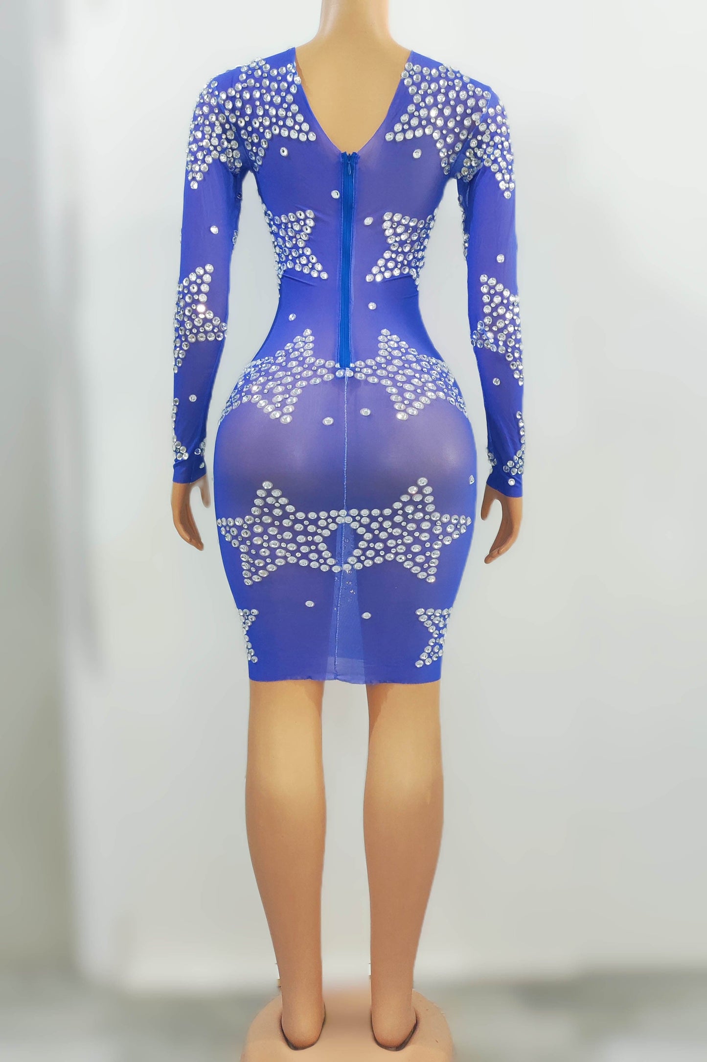 NOVANCE new product stars pink see through mesh glittering stones short gown dresses women party sexy evening gown for party