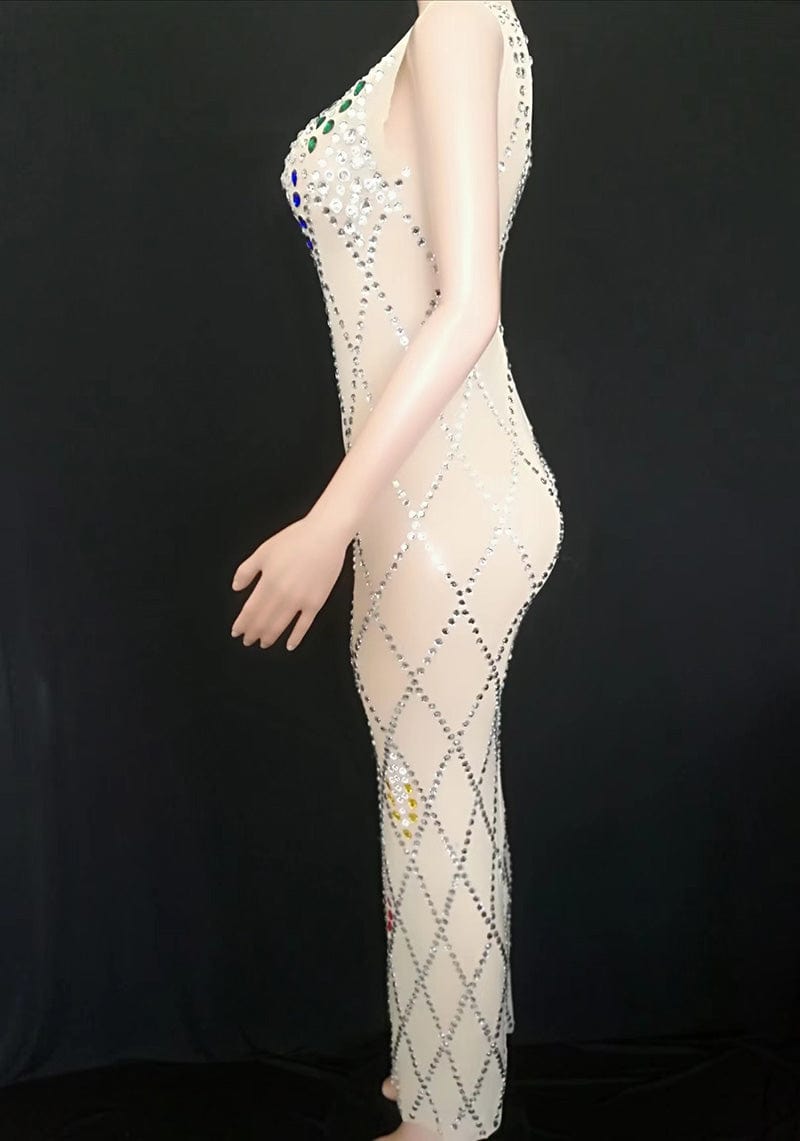 NOVANCE prom dress 2023 elegant colorful diamonds Diamond grid evening long gown sleeveless sexy prom dress women for party