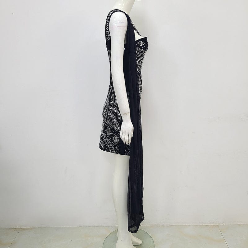 NOVANCE summer dress sexy sleeveless mini sparkling diamonds womens dresses elegant short club dresses for evening party