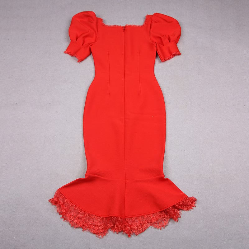 Novance Summer Lady Clothes Set Red Lace Bodycon Dress British Fashion Brand Womens Clothes Ladies Casual Party Dresses Elegant