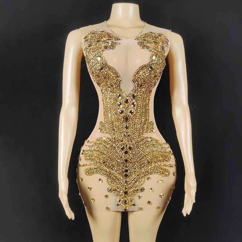 NOVANCE trending products 2023 new arrivals sparkling luxury golden diamond sexy elegant evening gowns for ladies summer dresses
