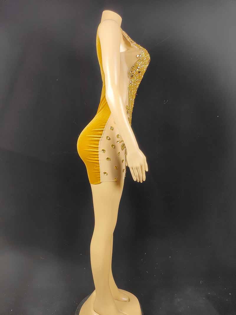 NOVANCE trending products 2023 new arrivals sparkling luxury golden diamond sexy elegant evening gowns for ladies summer dresses