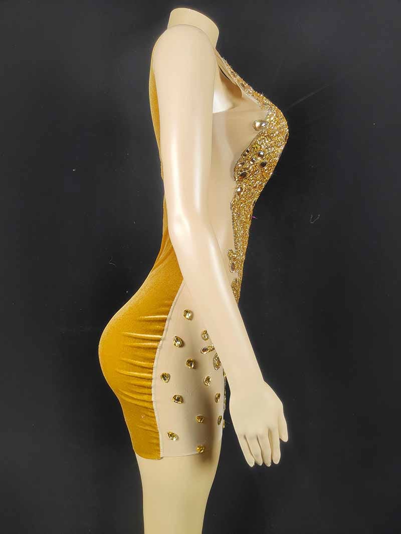 NOVANCE trending products 2023 new arrivals sparkling luxury golden diamond sexy elegant evening gowns for ladies summer dresses