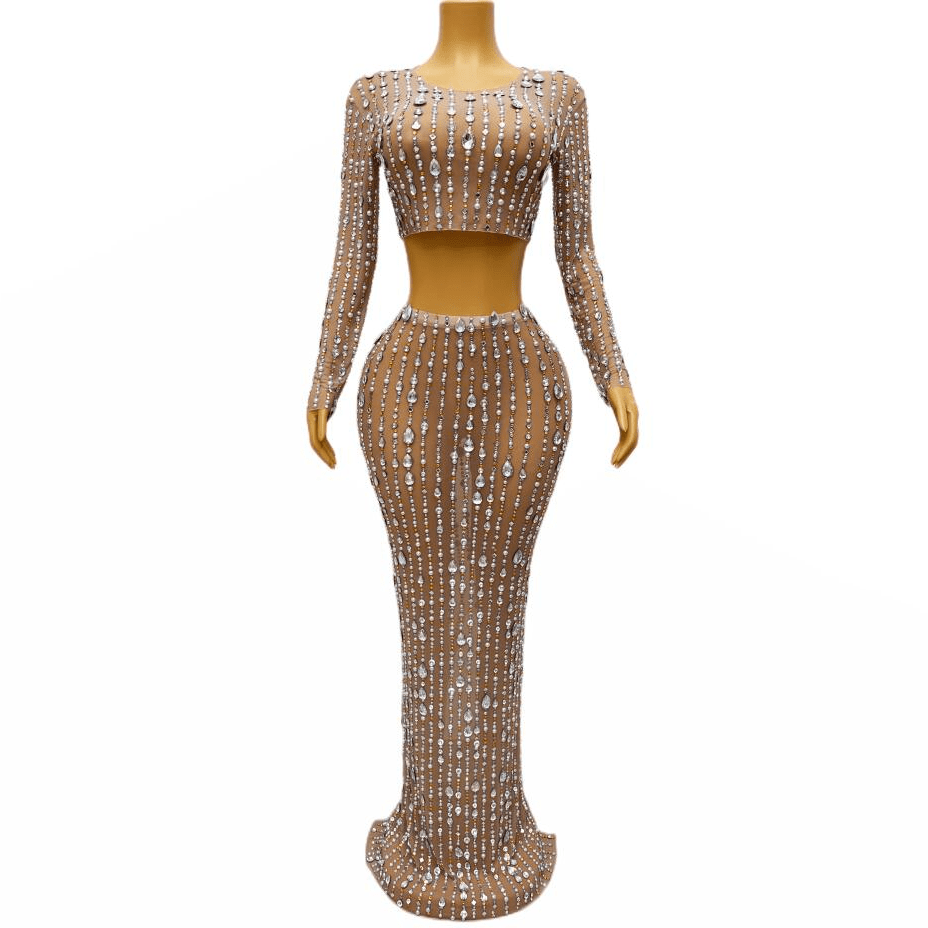 NOVANCE women maxi dress summer 2023 shiny diamonds sexy women's sets evening dresses long skirt prom red carpet stage party