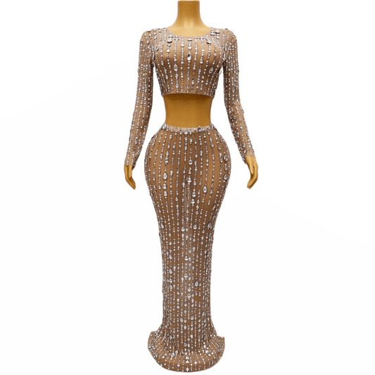 NOVANCE women maxi dress summer 2023 shiny diamonds sexy women's sets evening dresses long skirt prom red carpet stage party