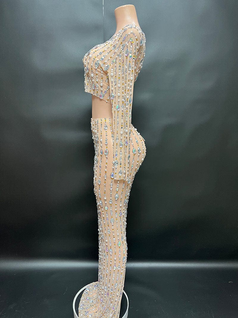NOVANCE women maxi dress summer 2023 shiny diamonds sexy women's sets evening dresses long skirt prom red carpet stage party