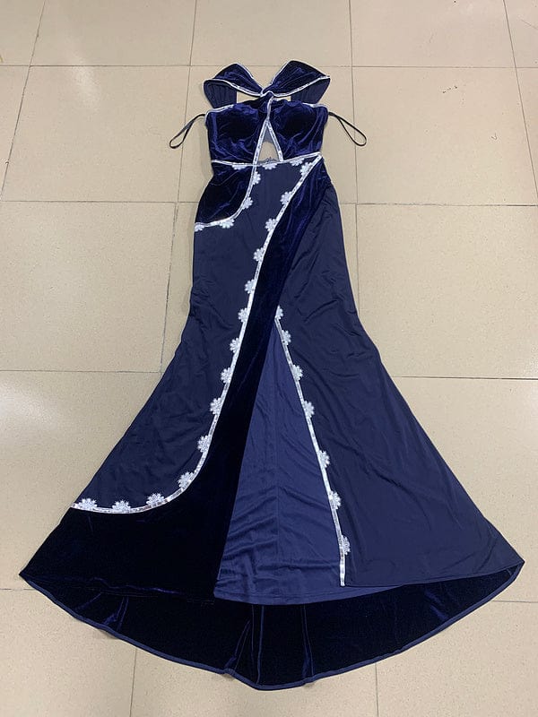 NOVANCE womens active wear sexy hallow out elegant royal blue dresses for women red carpet robe de soiree elegant party