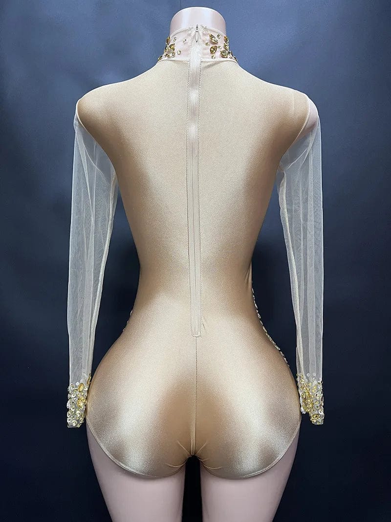 Novance Y2113-JD Women Club Wear New Arrivals Rhinestone Romper Women Performance Wear Spandex Sexy Purple Club Catsuit