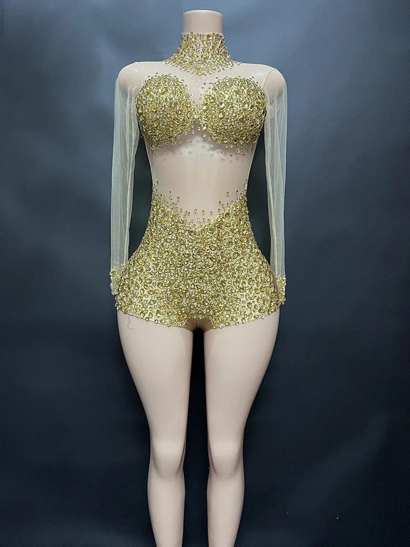 Novance Y2113-JD Women Club Wear New Arrivals Rhinestone Romper Women Performance Wear Spandex Sexy Purple Club Catsuit