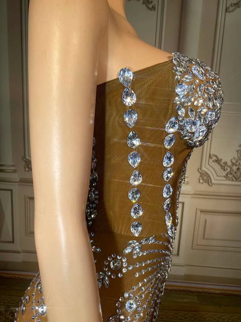 NOVANCE Y2618-C dropshipping productos 2023 black shiny chunky rhinestones  mesh prom dresses for party