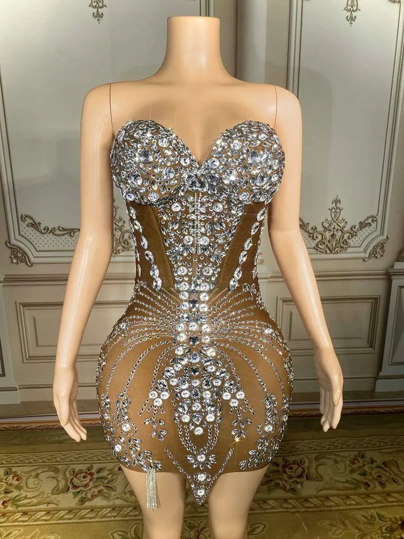 NOVANCE Y2618-C dropshipping productos 2023 black shiny chunky rhinestones  mesh prom dresses for party