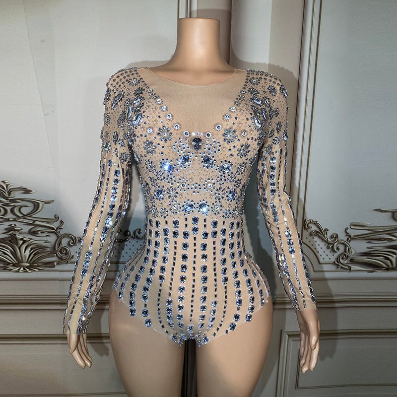 Novance Y2896 Bodysuit Women 2023 Rhinestone Long Sleeve Performance Bodysuit For Women Birthday Party Bar Nightclub